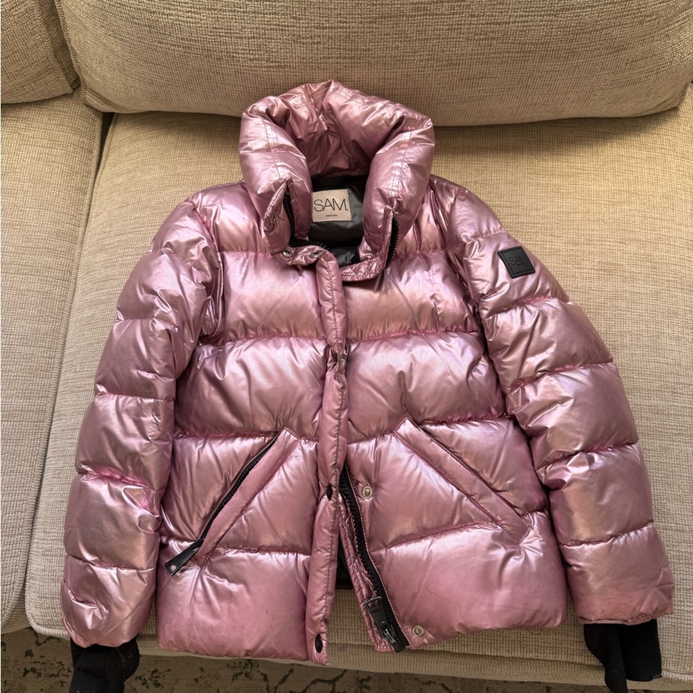SAM Metallic Pink Puffer Jacket